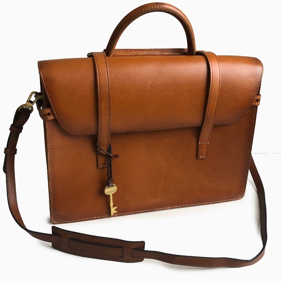 fossil leather briefcases